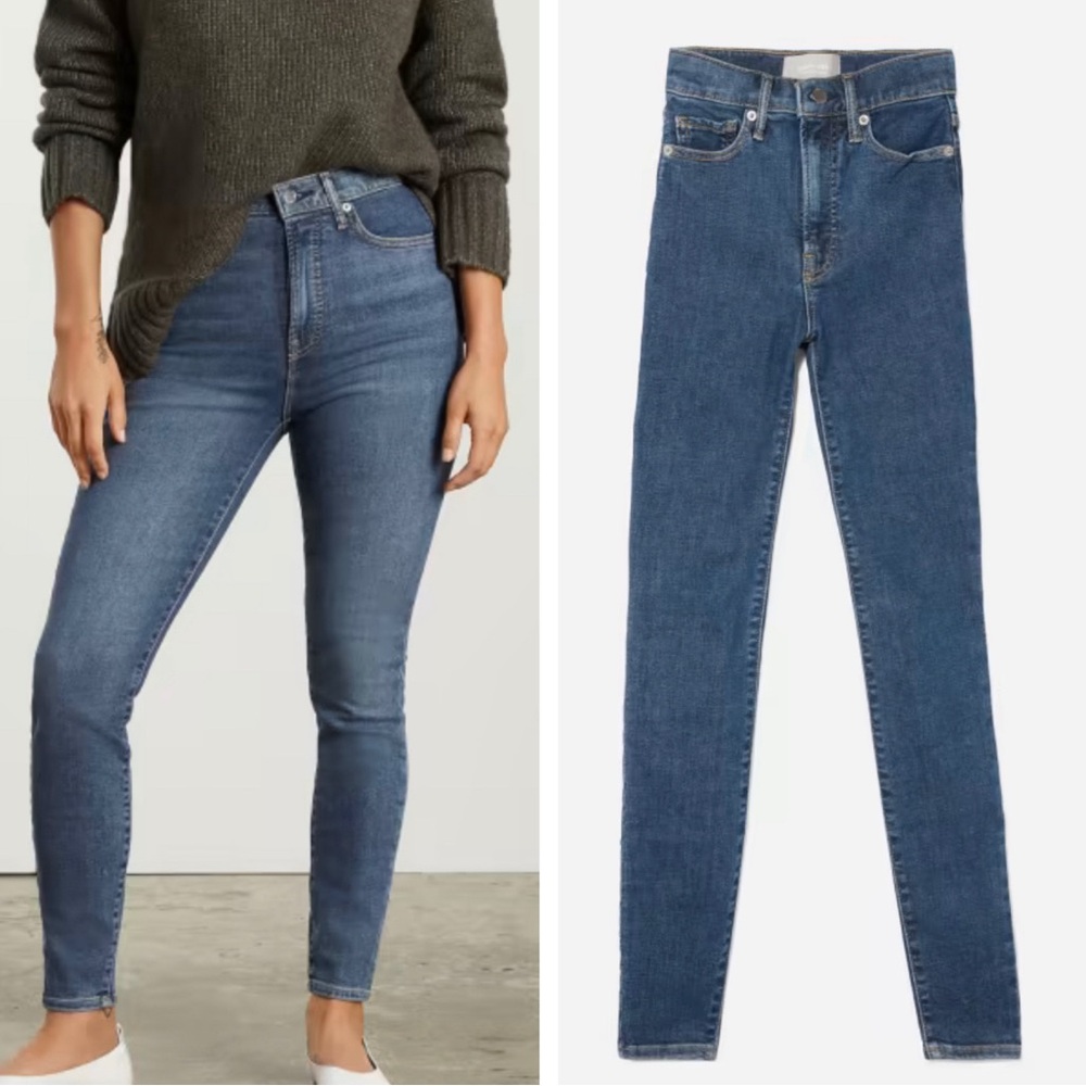 Everlane Women’s Blue Denim Jeans The Way High Skinny Dark Wash Jeans 26 Regular